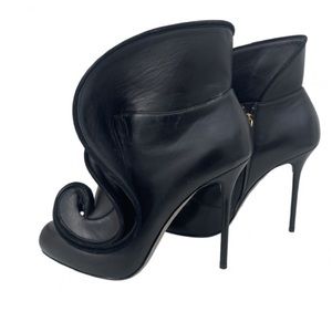 Sergio Rossi Black Leather Ankle Boots